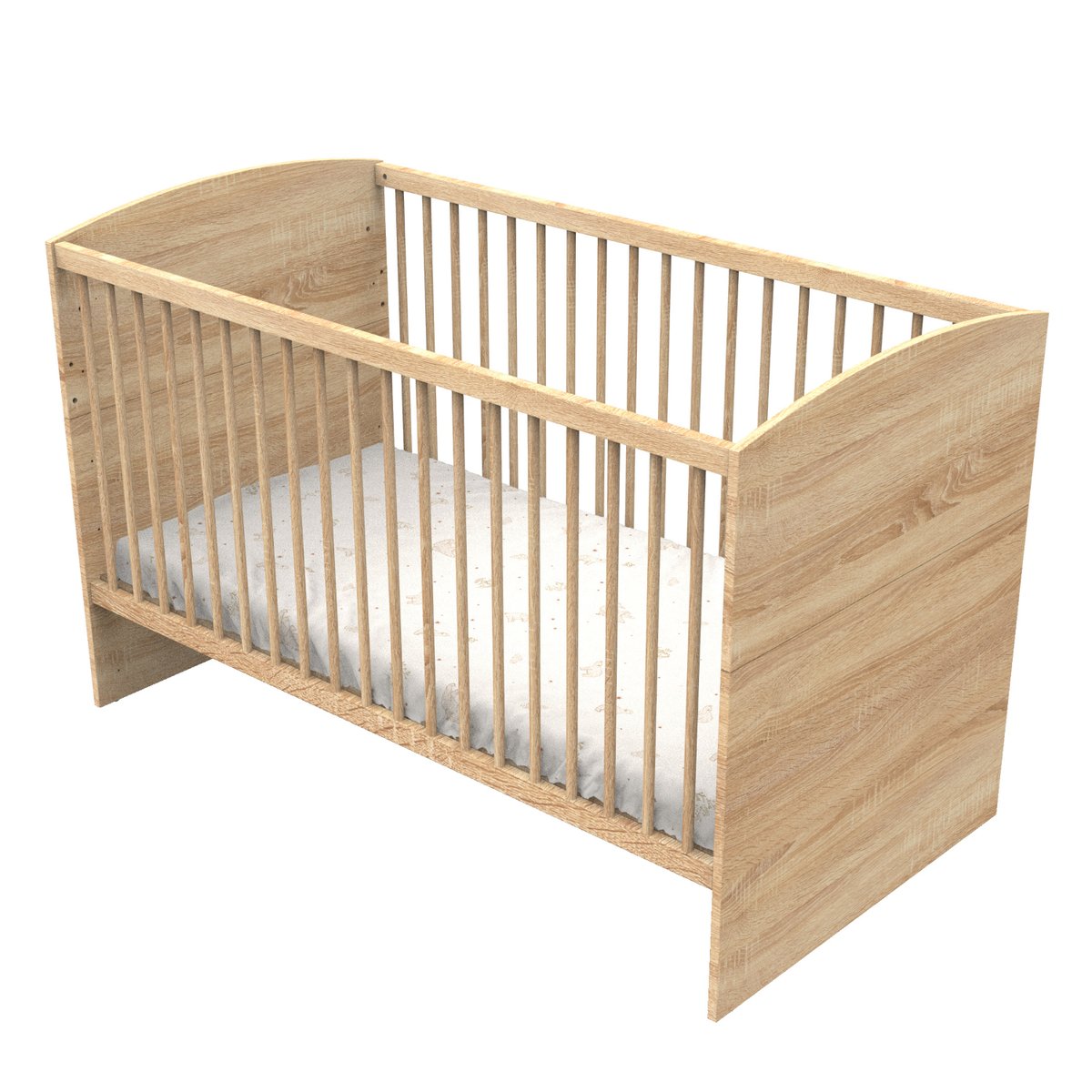 Lit évolutif - Little Big Bed en bois décor chêne doré marron, SAUTHON