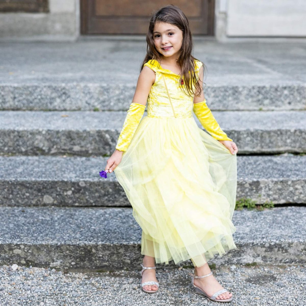 Déguisement enfant – Robe princesse Belle du Château jaune, GREAT PRETENDERS