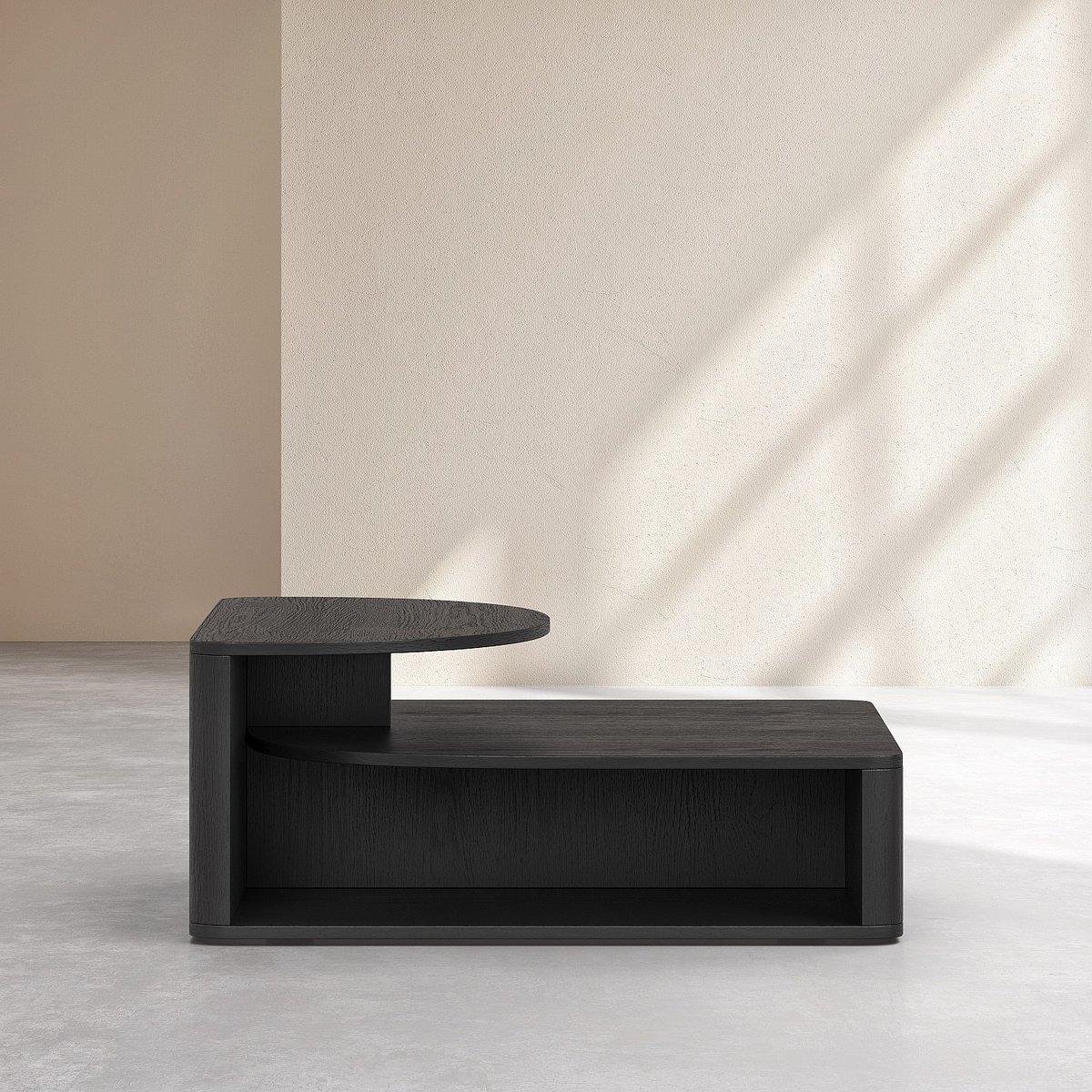 Table basse panneau de particule MILORD noir, HABITAT