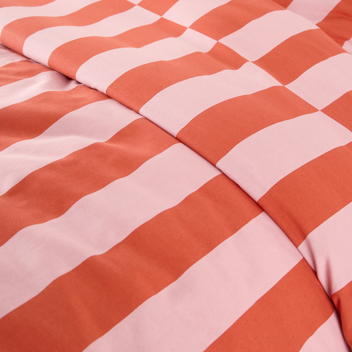 Tabaka Red 50% Recycled Cotton Duvet Cover pink/red, LA REDOUTE INTERIEURS