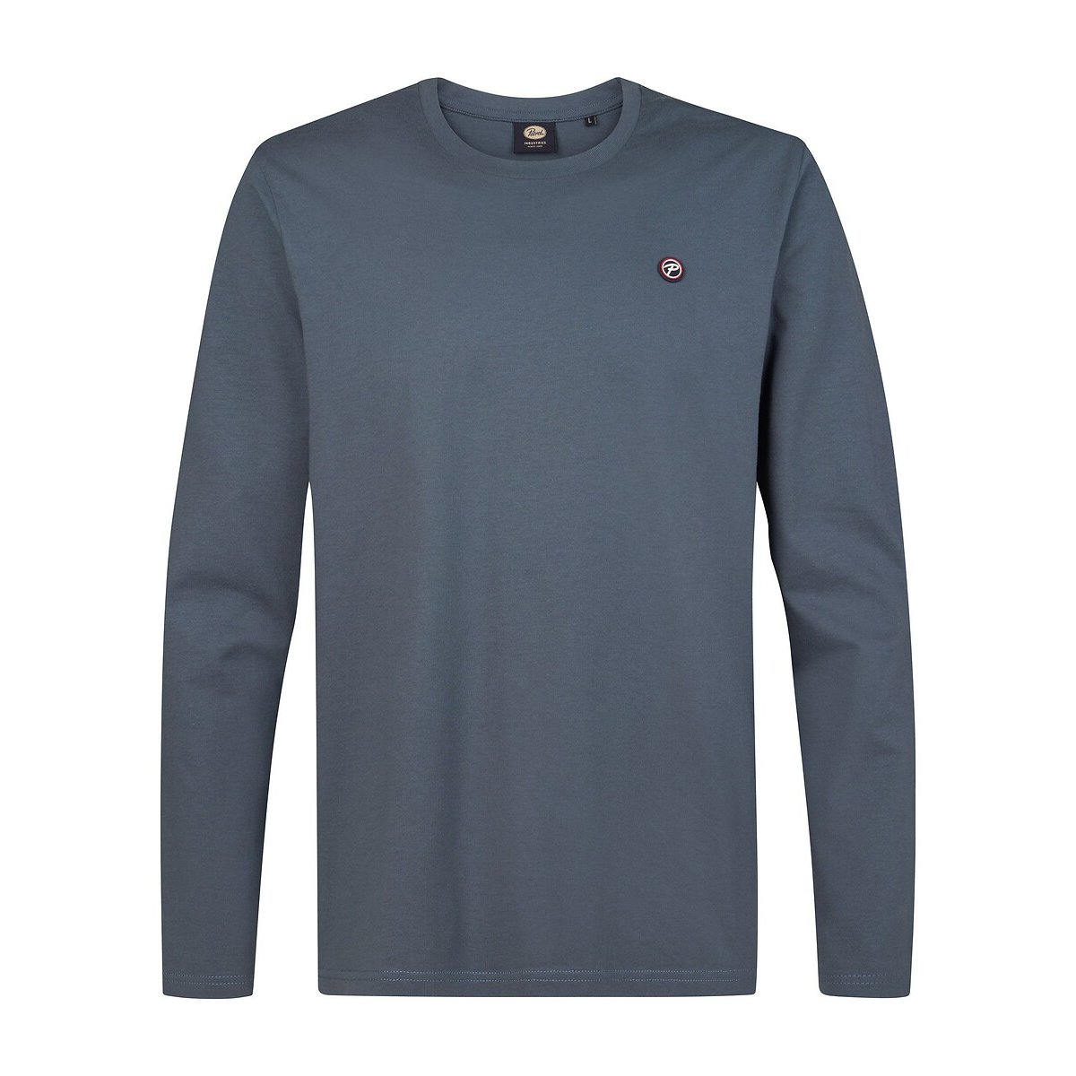 T-shirt col rond manches longues bleu orage, PETROL INDUSTRIES