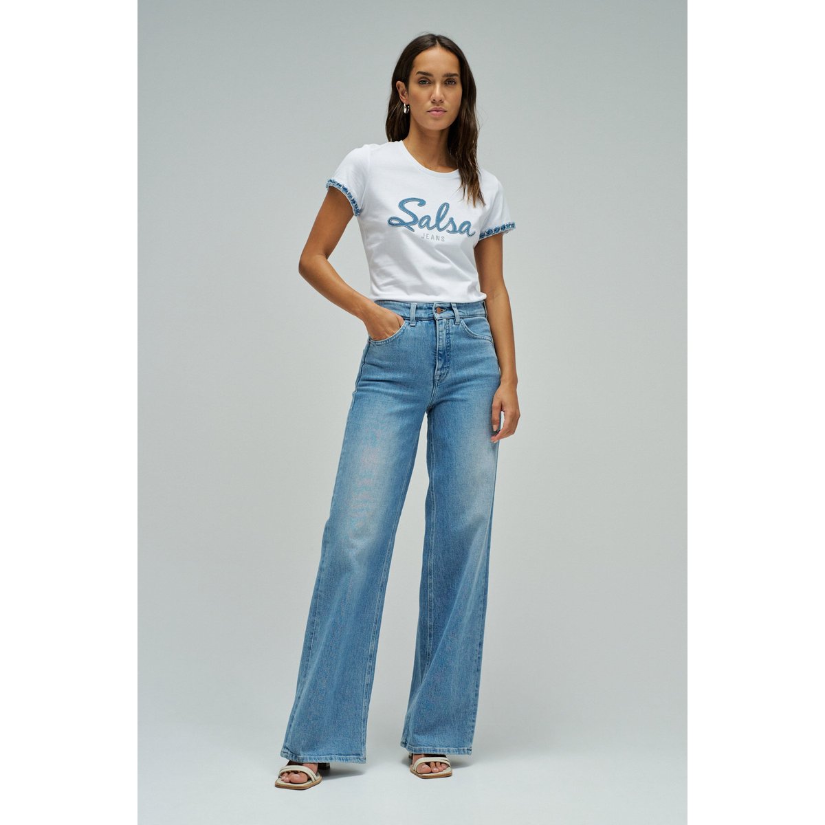SWEATSHIRT AVEC BRANDING blanc, SALSA JEANS
