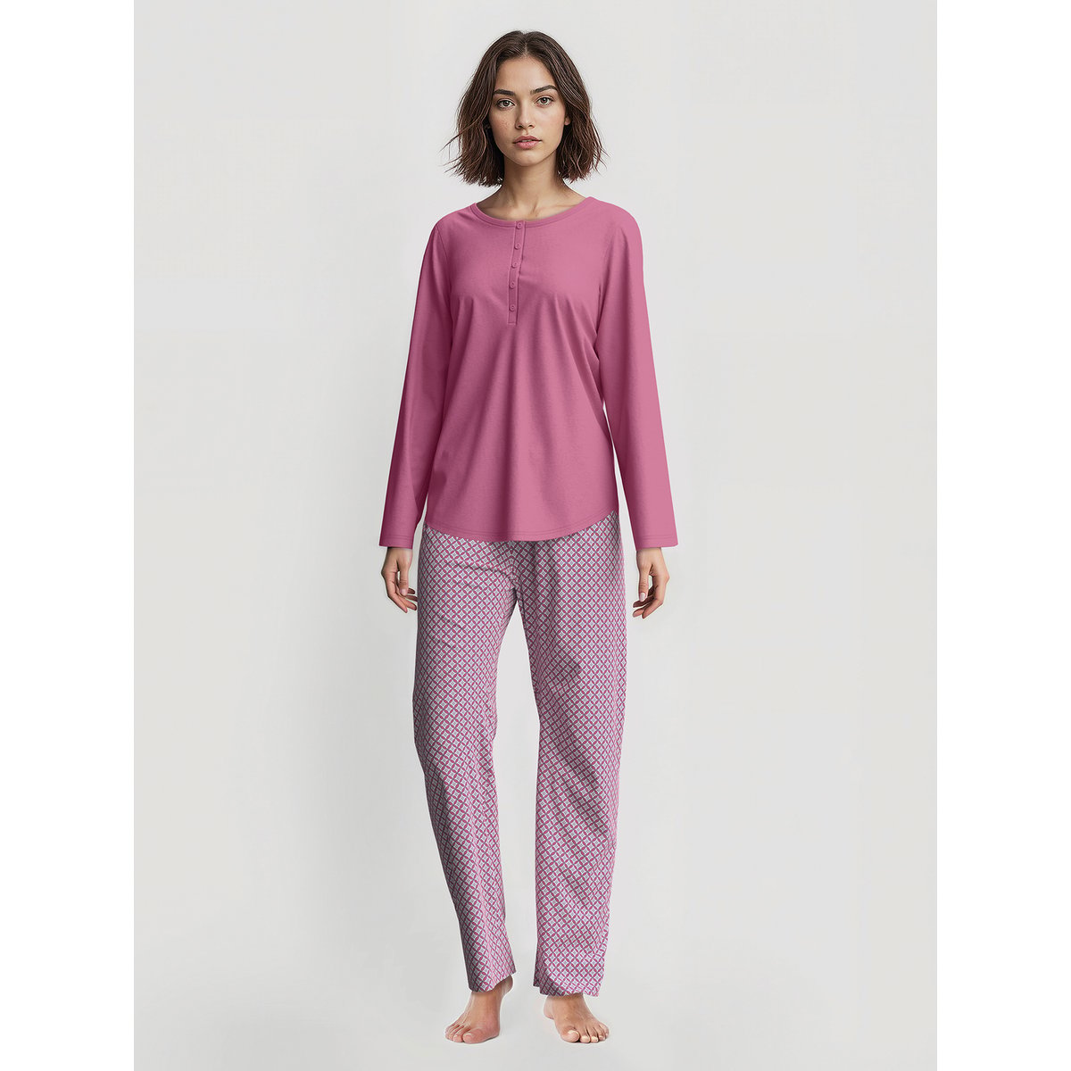 Pyjama manches longues Coton COTTON SPECIAL rouge violet, CALIDA