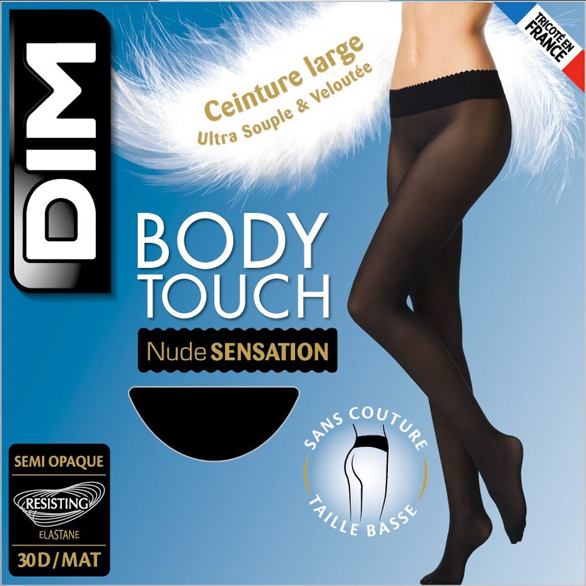 Collants semi opaque Body Touch 30 deniers noir, DIM