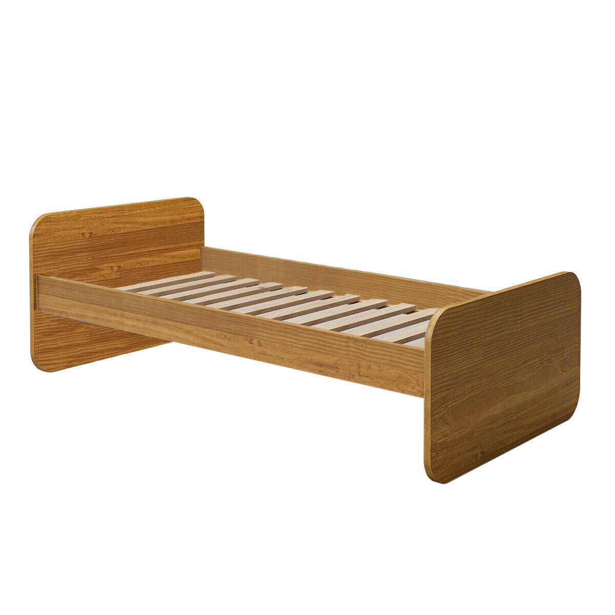 Pack lit avec matelas Bois massif LUPIN noisette, AKITEN RETAIL