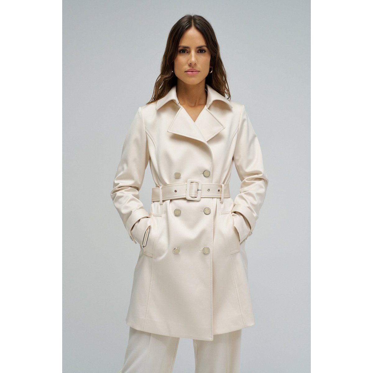 TRENCH COAT SATINÉE beige, SALSA JEANS