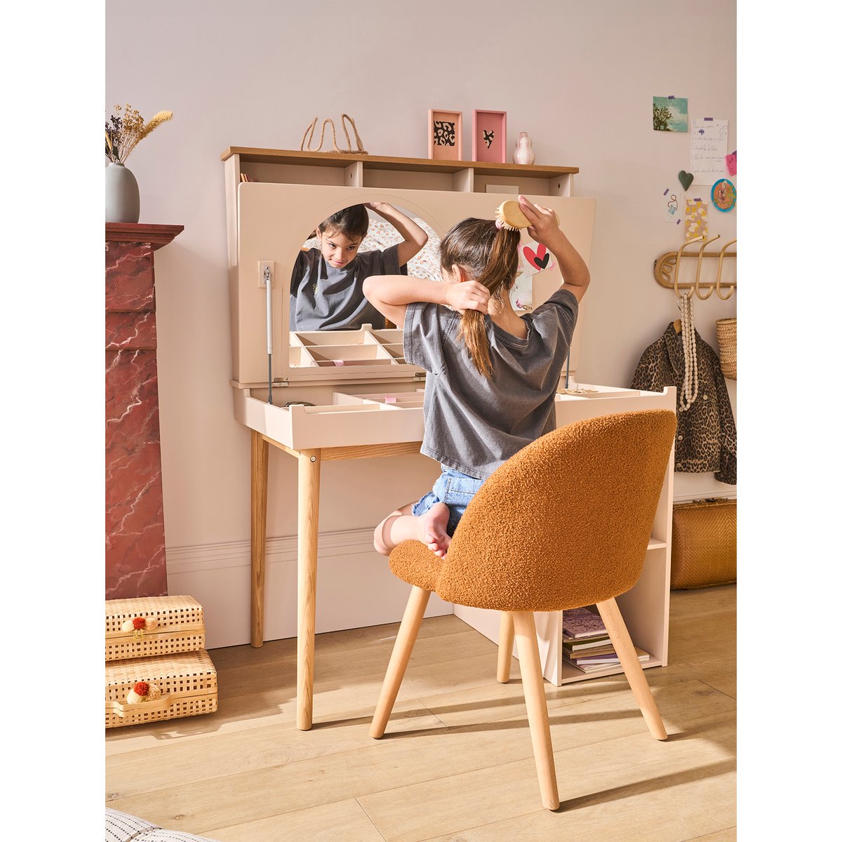 Bureau-coiffeuse enfant BLUSH rose pâle, VERTBAUDET