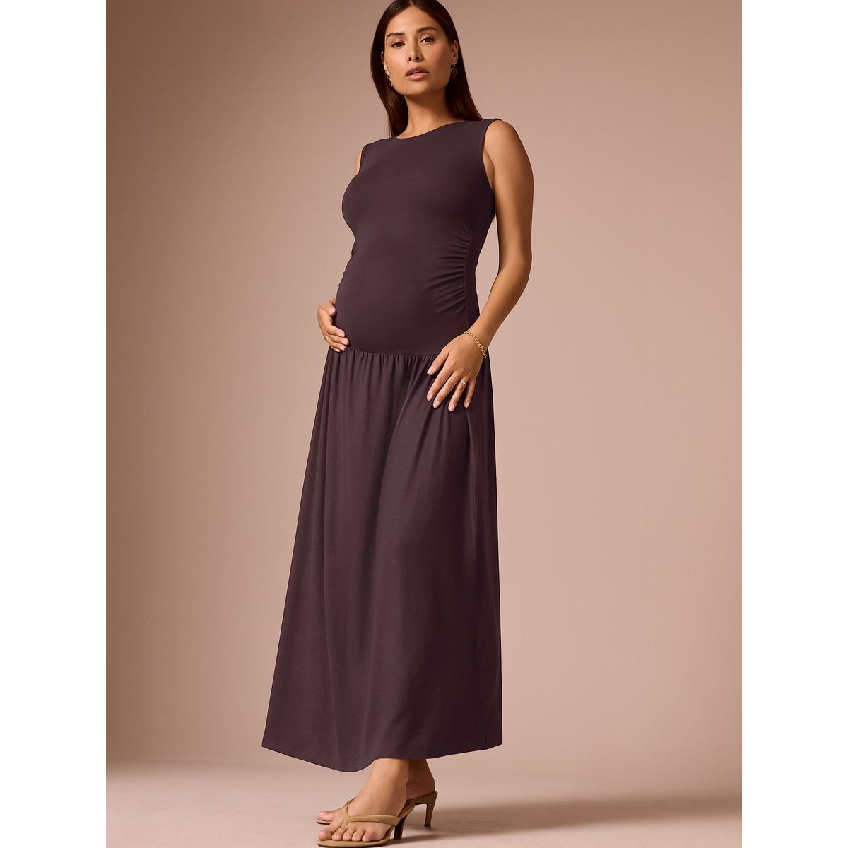 Robe pour grandes occasions maternité marron chocolat, NEXT