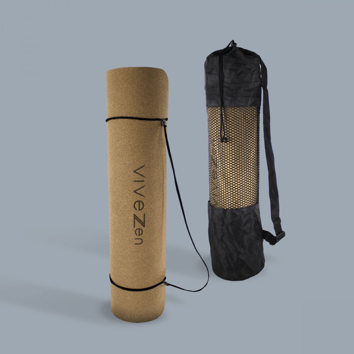 Tapis de yoga liège beige, VIVEZEN
