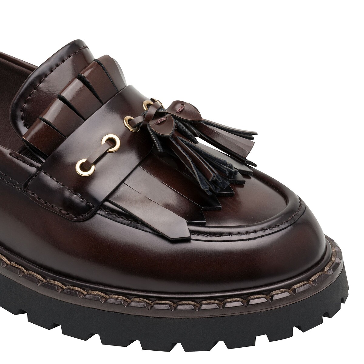 Fringed loafers dark brown, TAMARIS