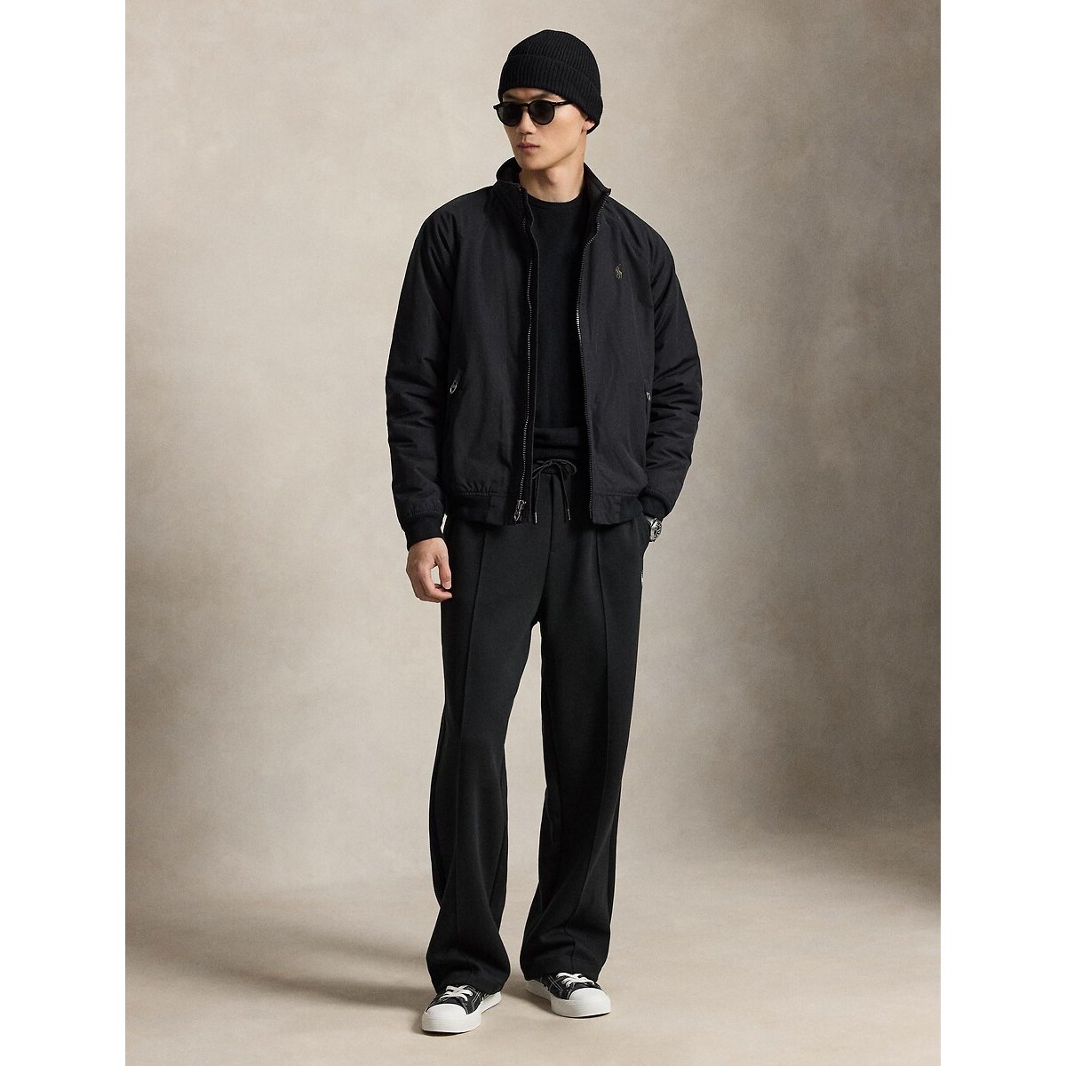 Pantalon large, taille élastiquée noir, POLO RALPH LAUREN
