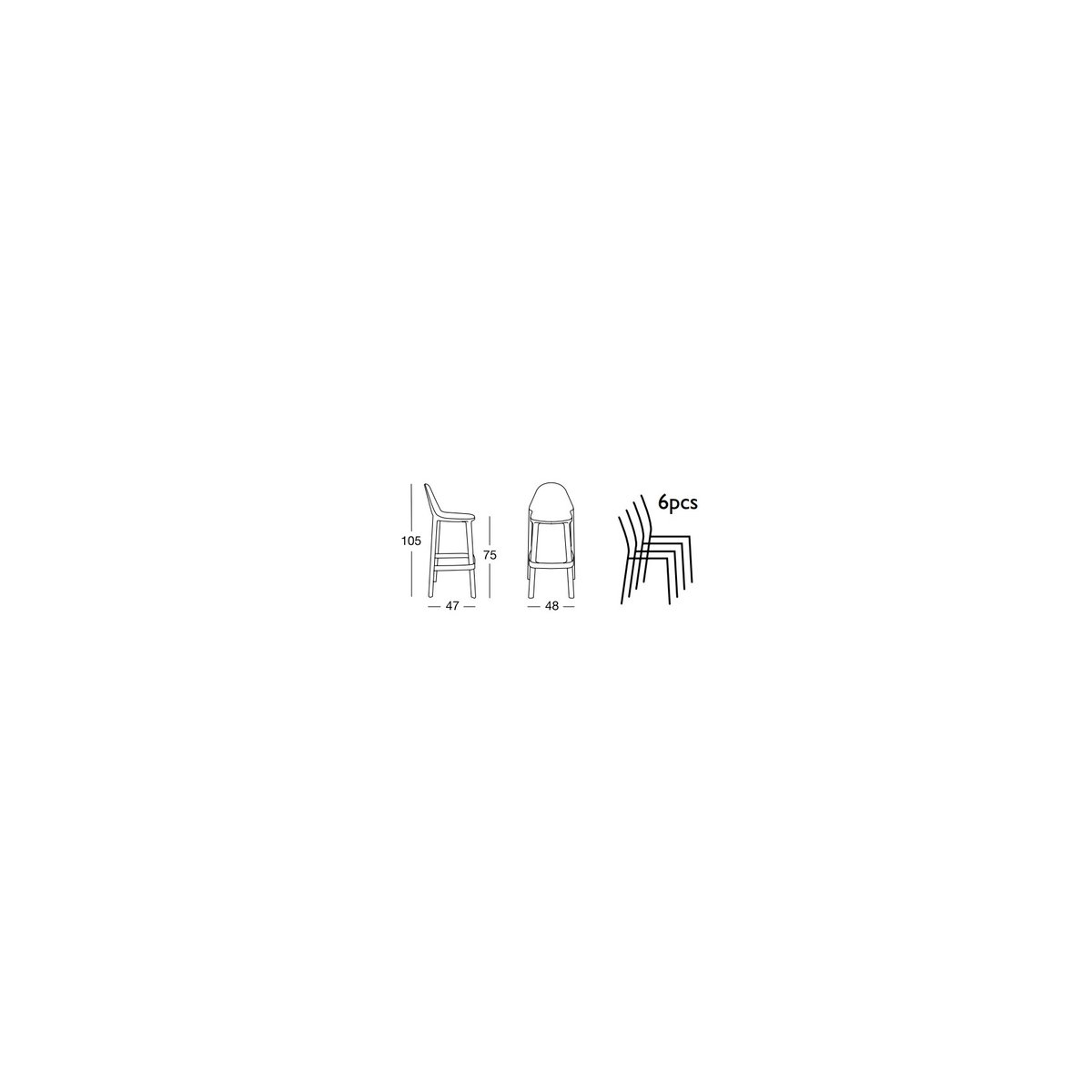 Tabouret design, PIU gris, SCAB DESIGN