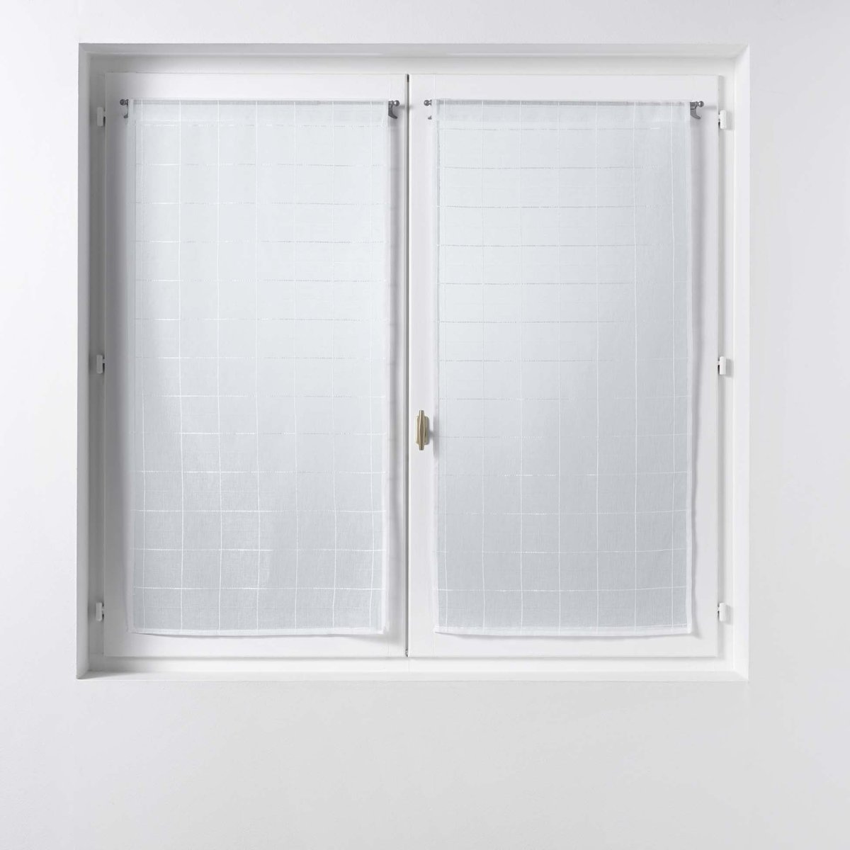 Paire Voilage Collection Carreaux gris, EDEN