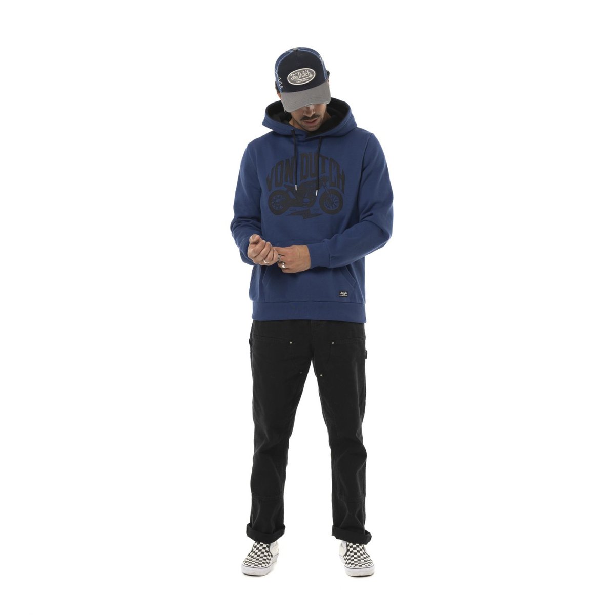 Sweatshirt à capuche SPIRIT bleu foncé/noir, VON DUTCH