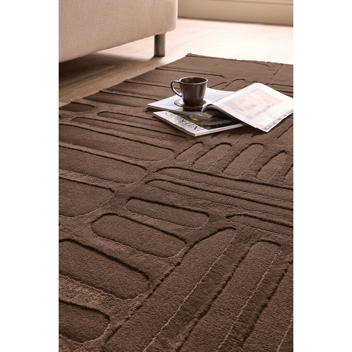 Pathway Abstract Style Rug chocolate, ORIGIN