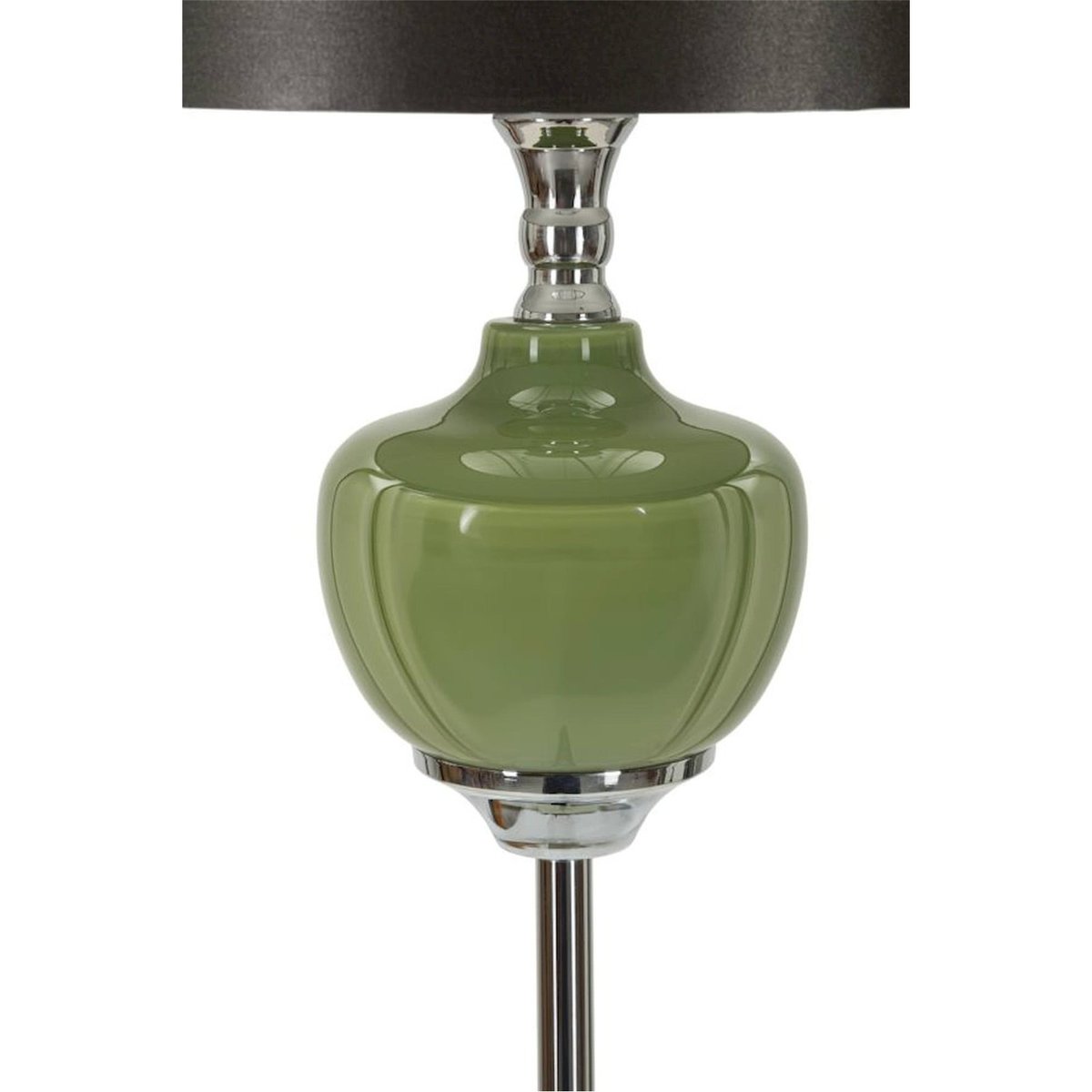 Lampadaire en verre abat-jour en tissu MODERN vert et noir, RECOLLECTION