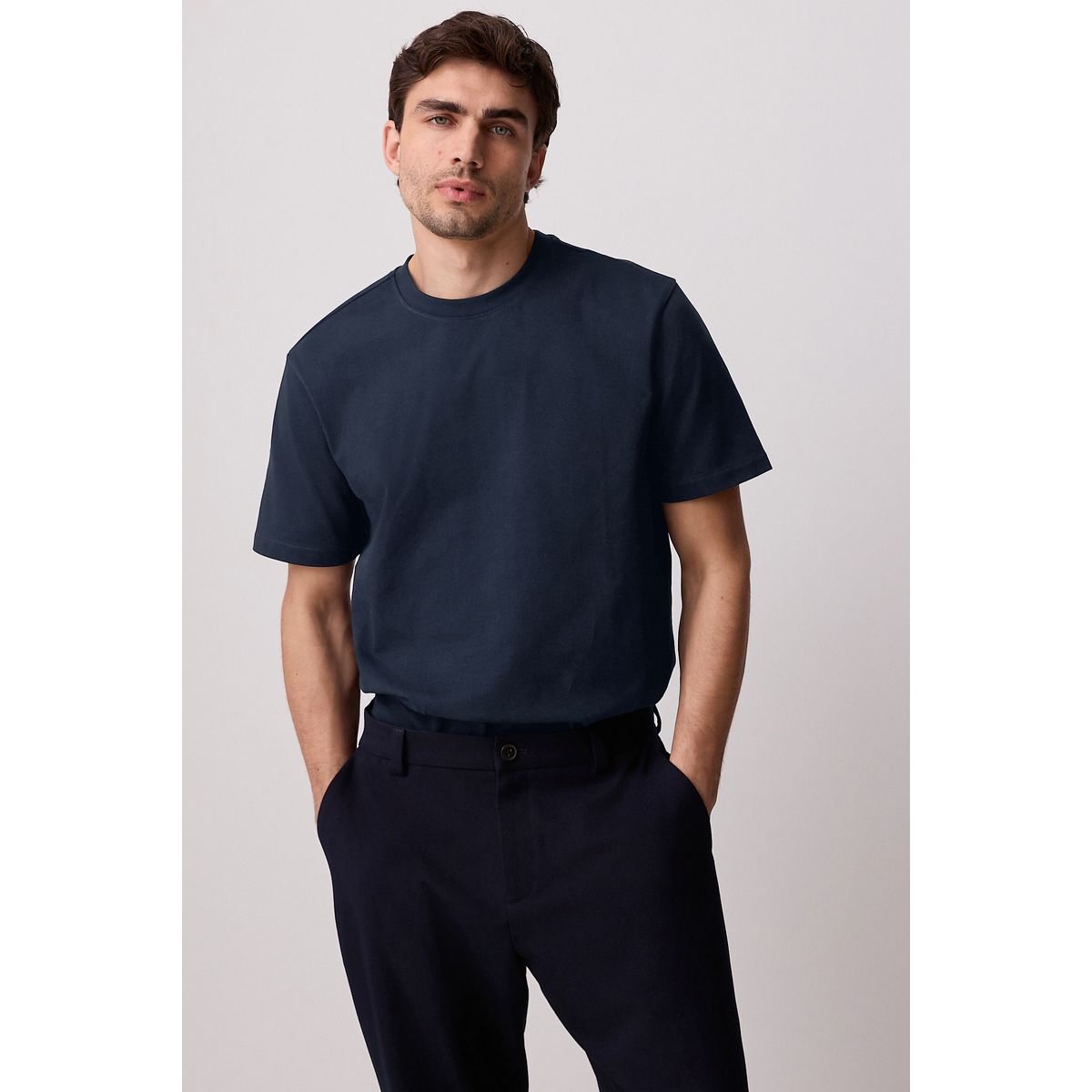 T-shirt habillé en tissu épais et doux bleu marine, NEXT