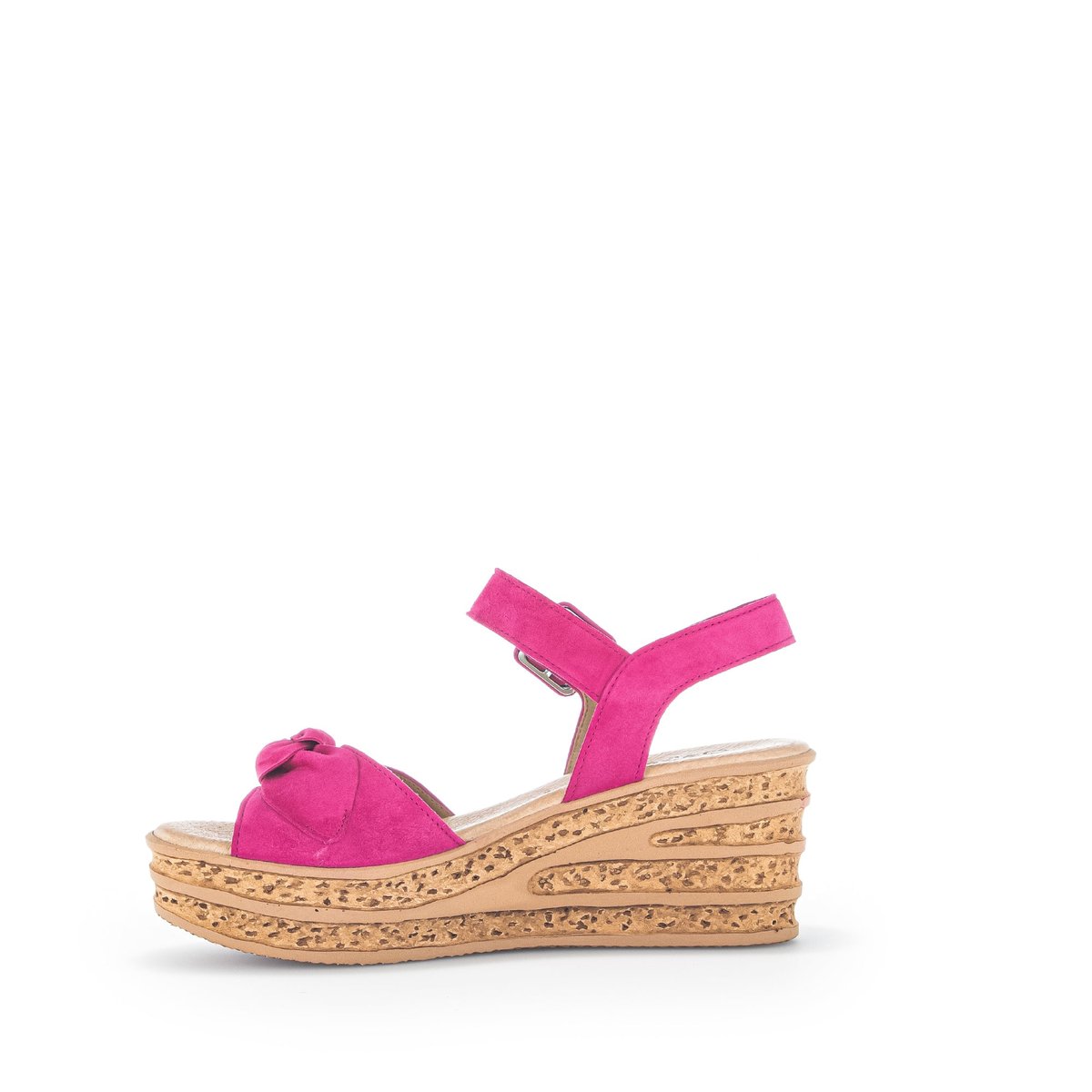 Sandales en cuir velours à talon compensé pink, GABOR