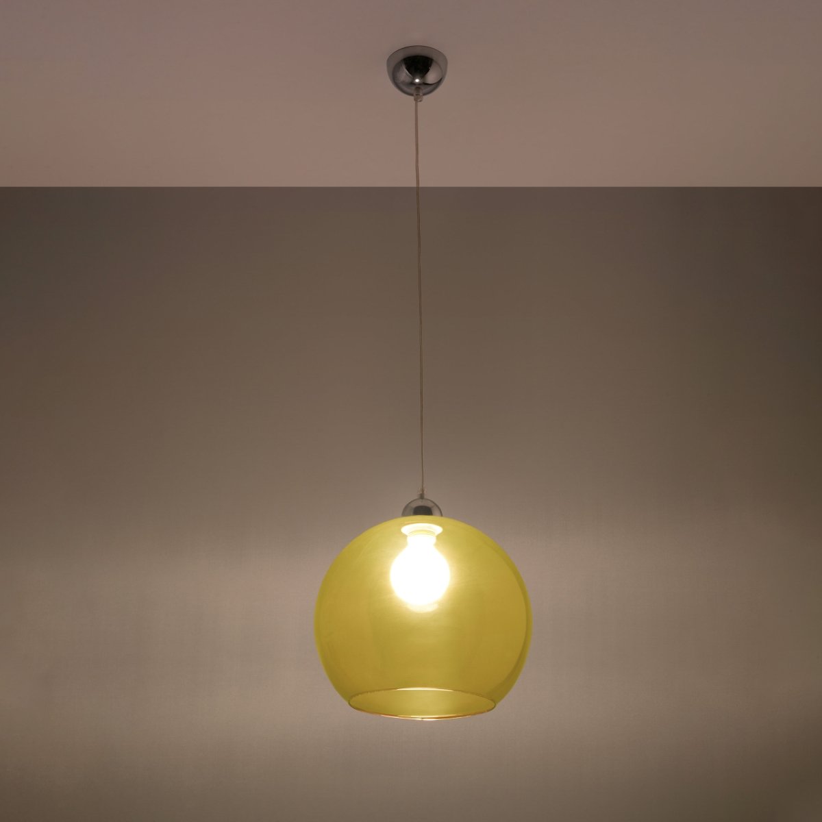Suspension Acier Jaune E27 1 Ball jaune, EDEN