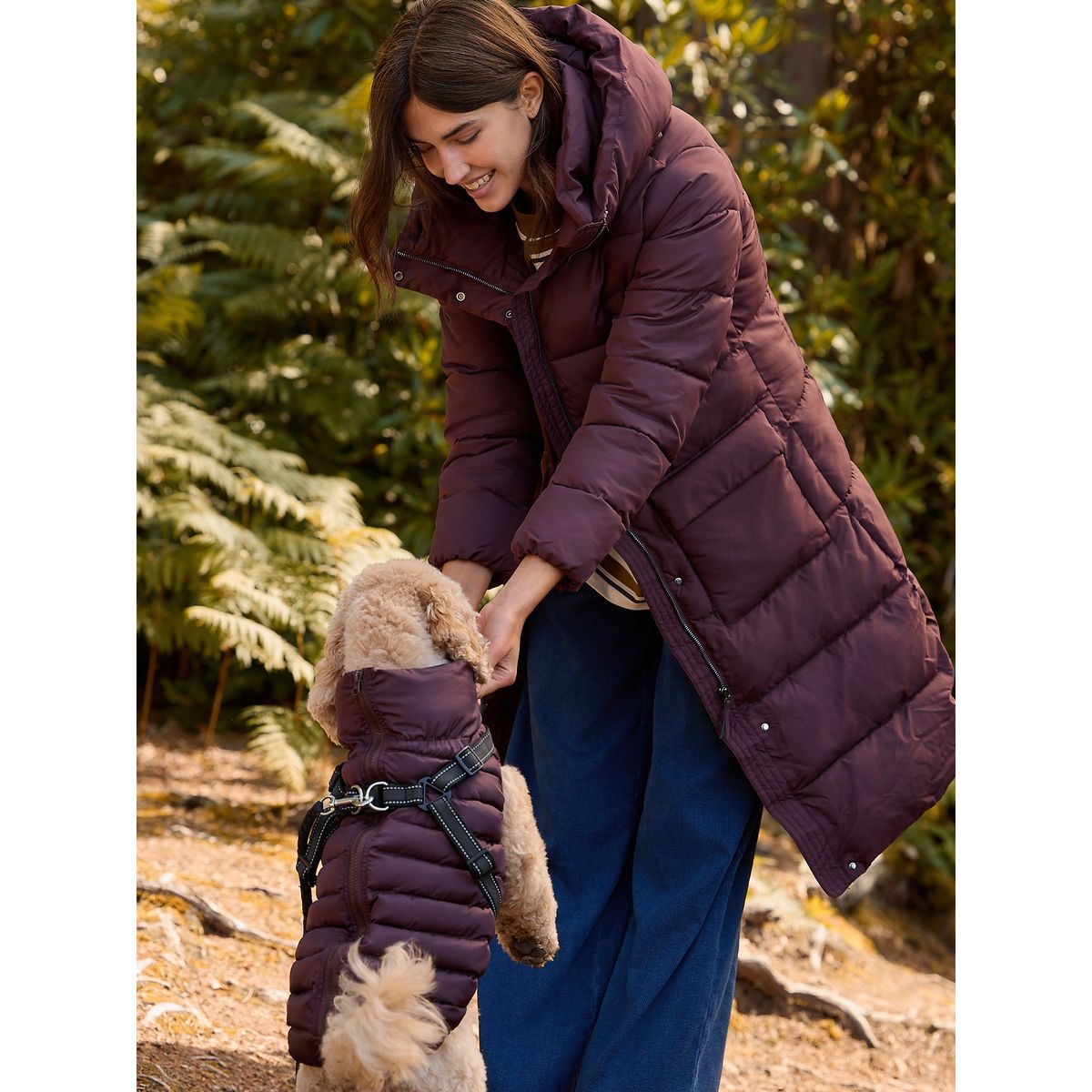 Manteau à capuche rembourré déperlant bordeaux, NEXT