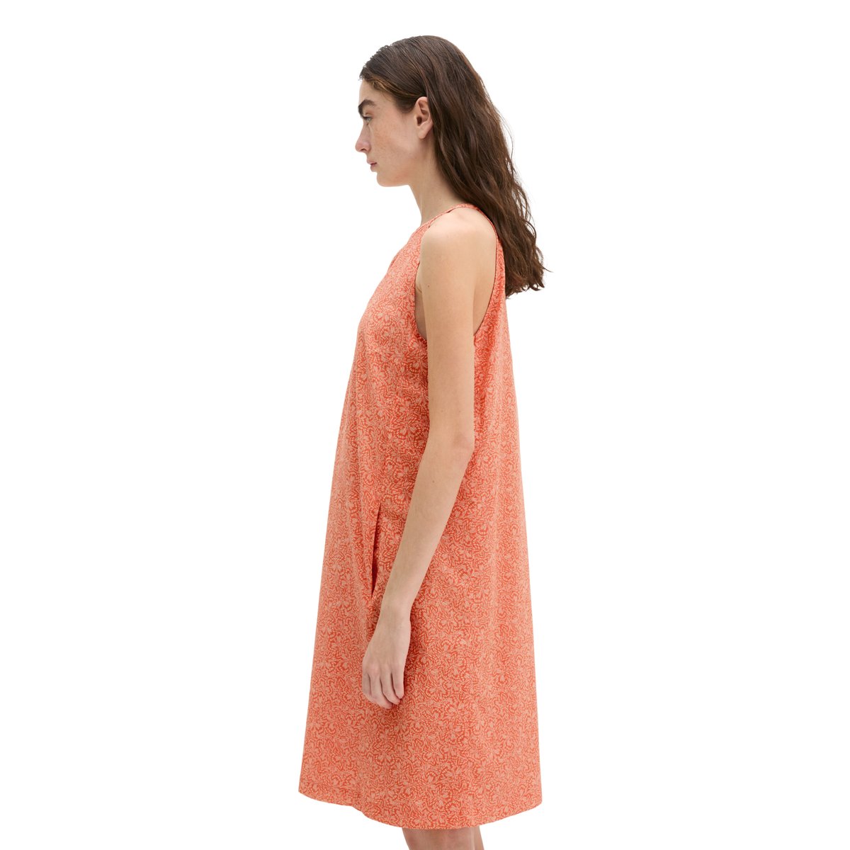 Robe d'été loose en voile de coton imprimé orange, MARC O'POLO