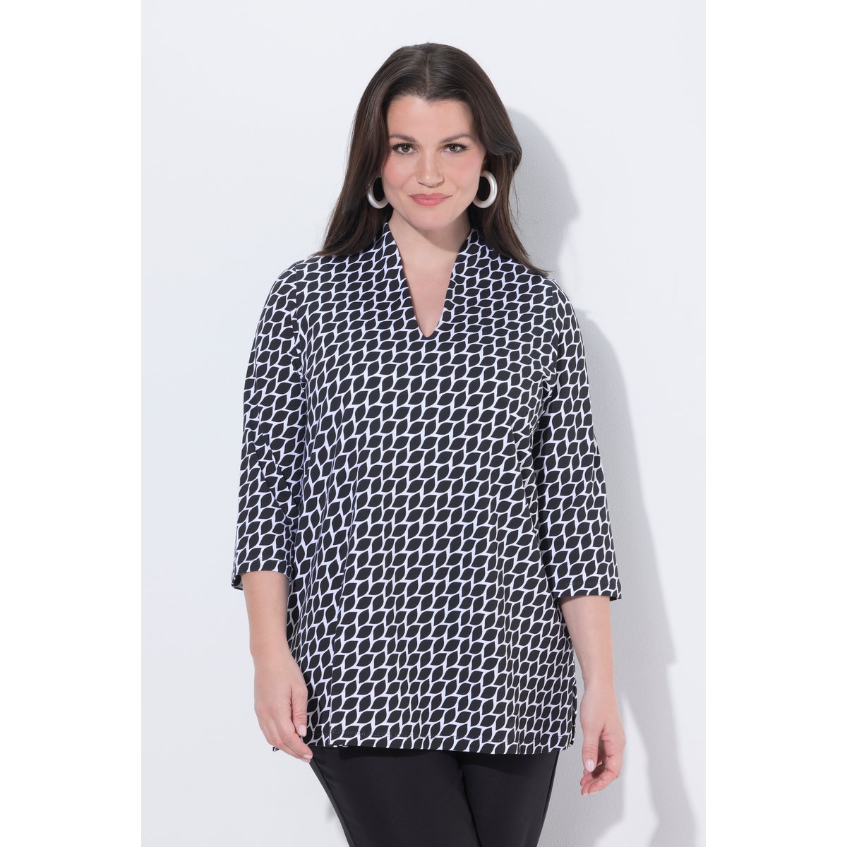 T-shirt en coton Pima noir, ULLA POPKEN