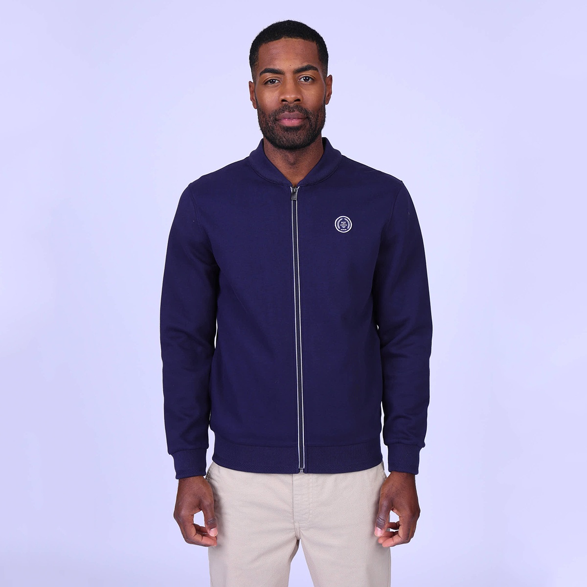 Cardigan molletonné Gaston bleu marine, MISE AU GREEN