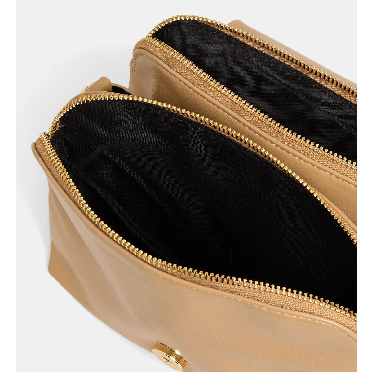 Sac à main jada vernis effet froissé taupe, GALERIES LAFAYETTE