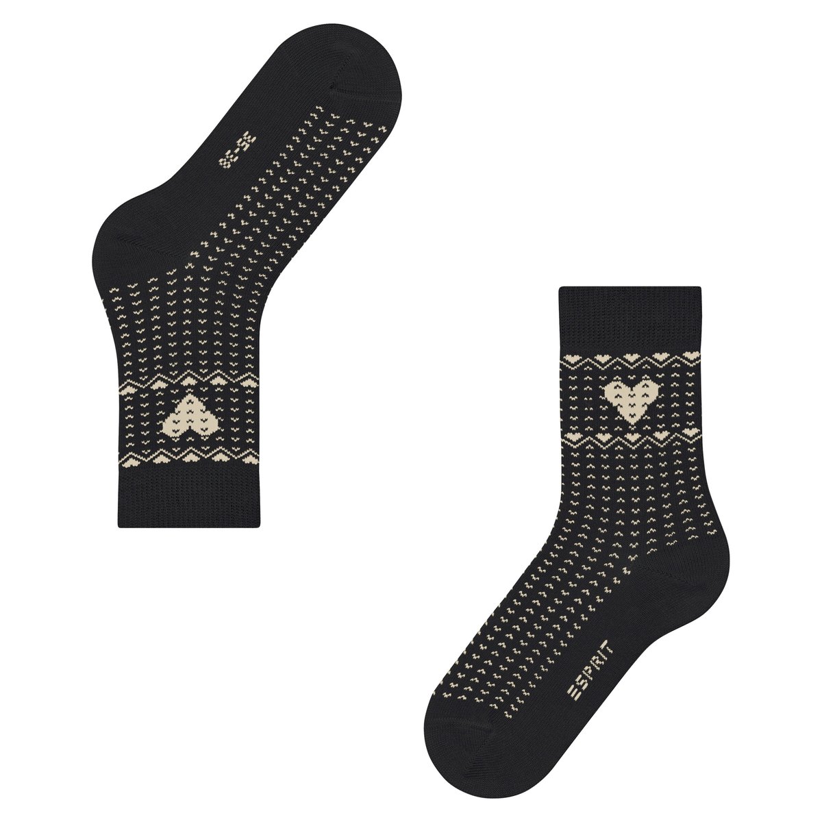 Chaussettes pour bottes Norwegian Heart Opaque noir basique, ESPRIT