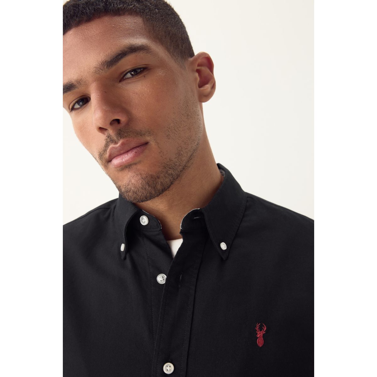 Chemise oxford à manches courtes noir, NEXT
