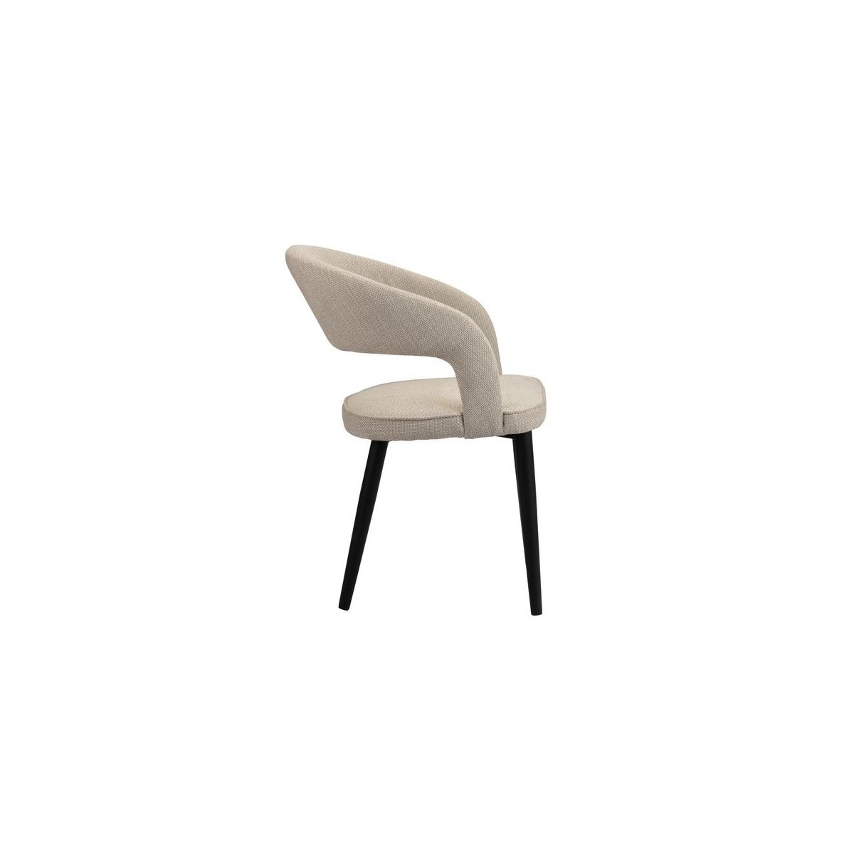 Lot de 2 chaises tissu texturé, LOUIS beige, BOBOCHIC