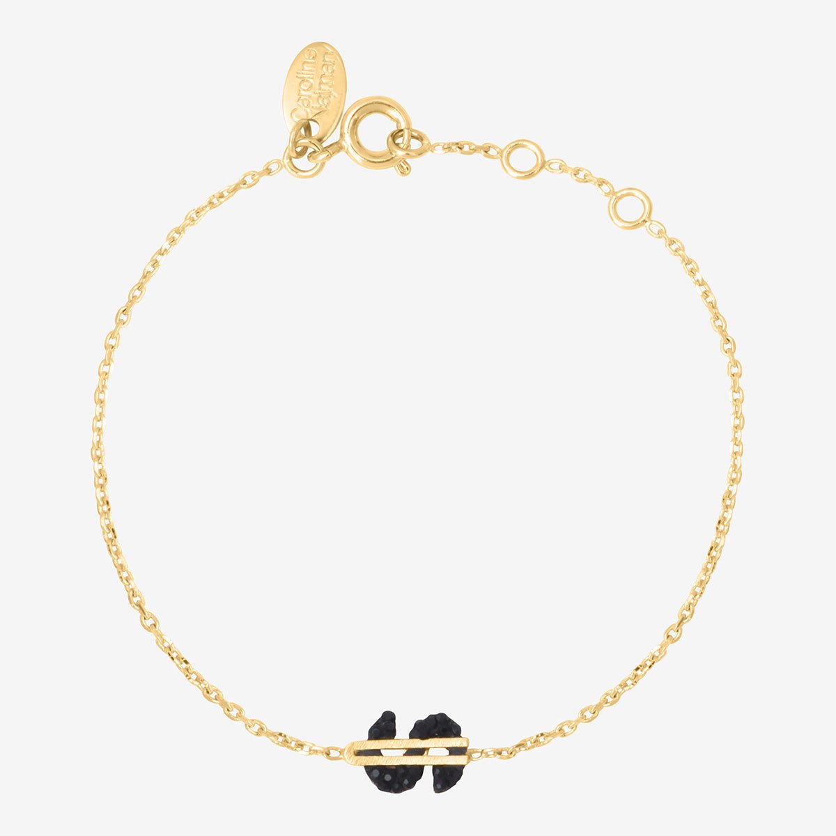 Bracelet doré jet dollar - casino noir, CAROLINE NAJMAN