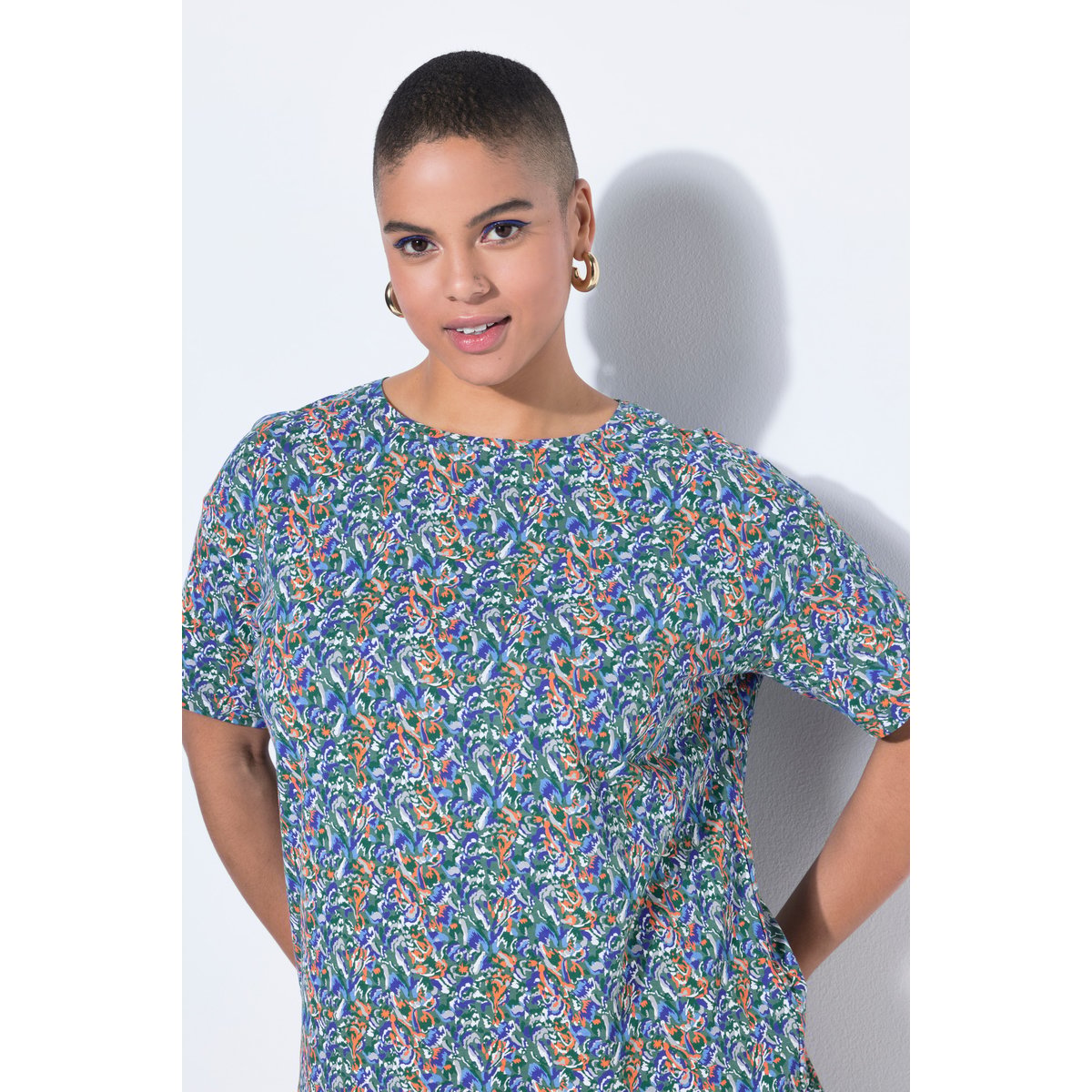 T-shirt oversize à imprimé all-over vert mat, STUDIO UNTOLD