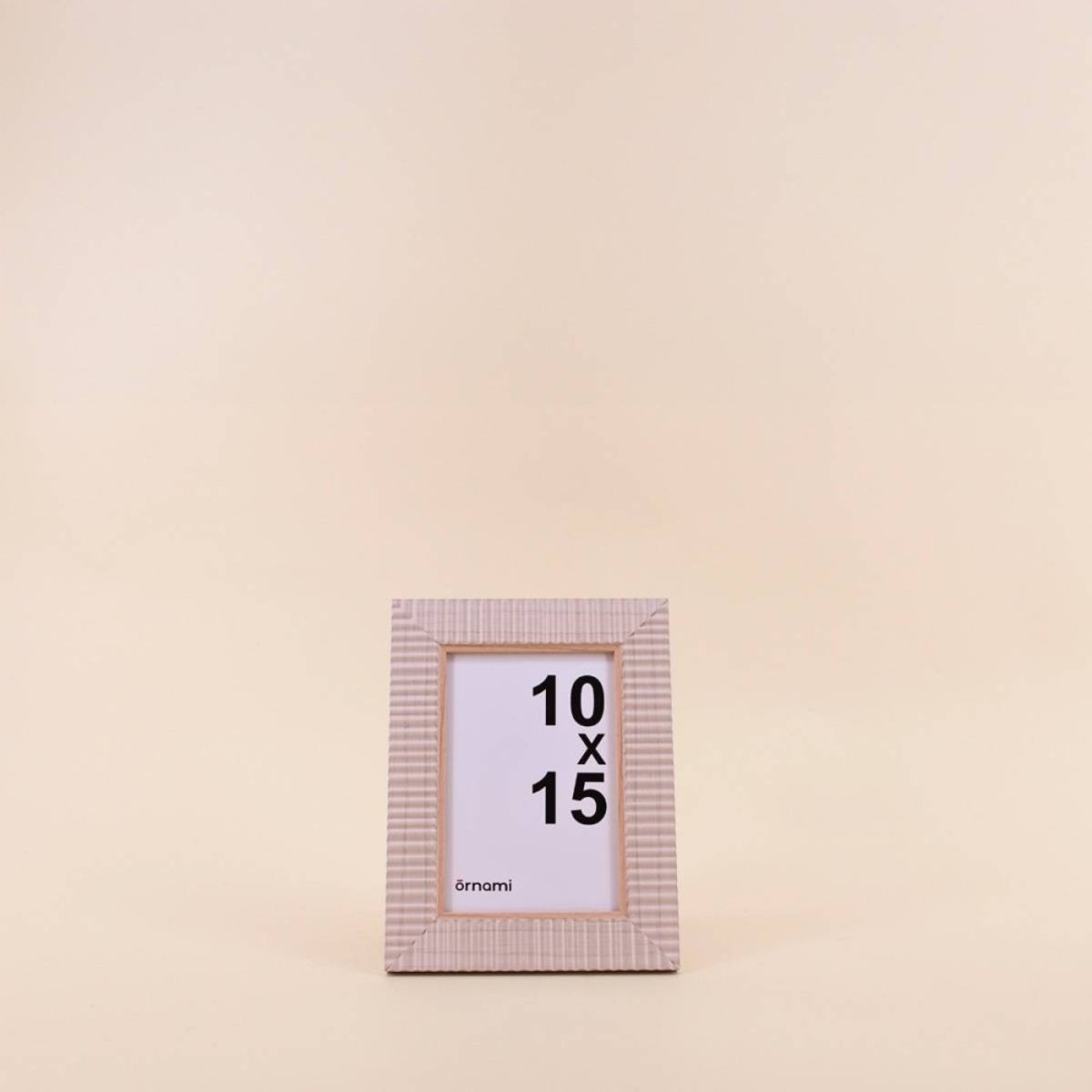 Cadre photo strié 10x15 beige, ORNAMI