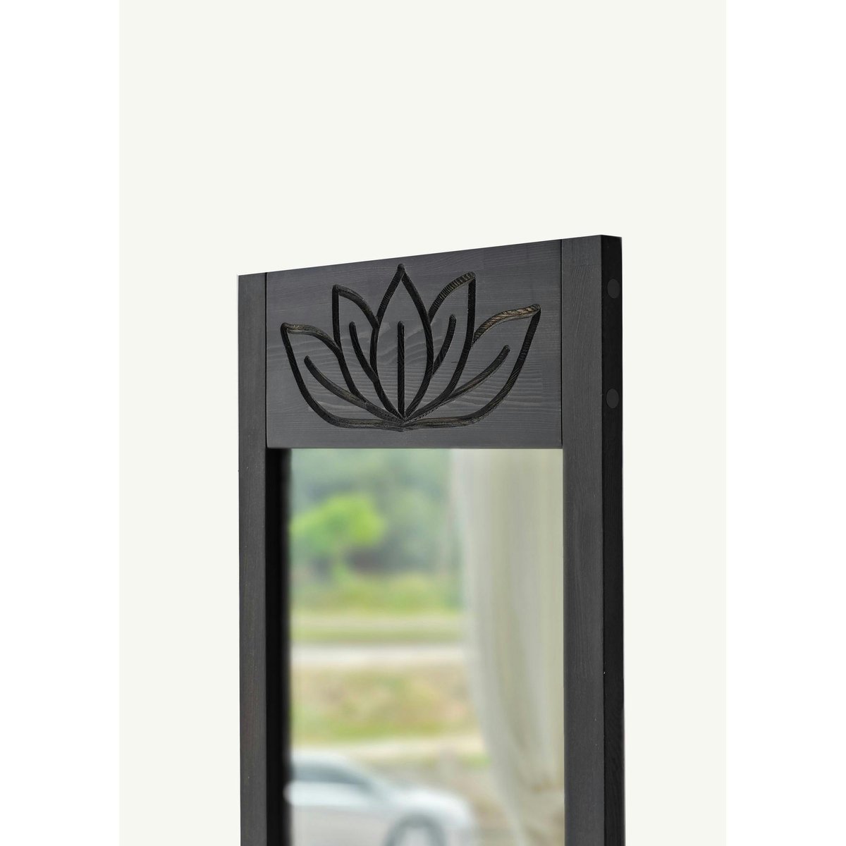 Miroir vertical en bois 155 cm HILO anthracite - lotus, PIER IMPORT