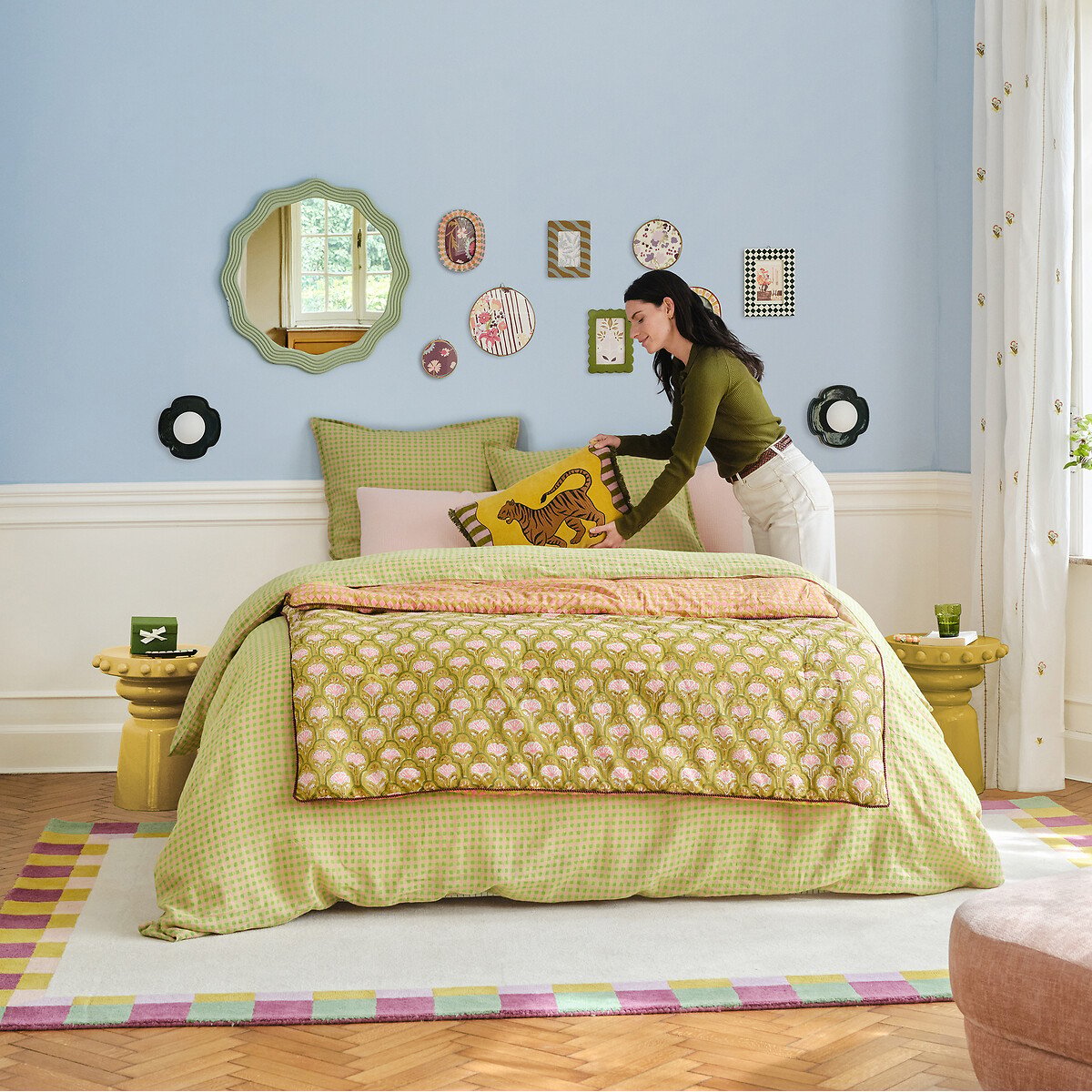 Housse de coussin rectangulaire, en velours de coton, JALEN multicolore, LA REDOUTE INTERIEURS