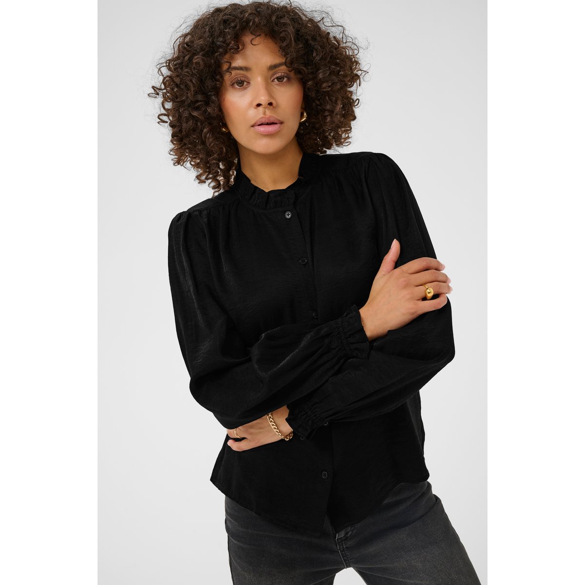 Chemise à manches longues noir black deep, KAFFE