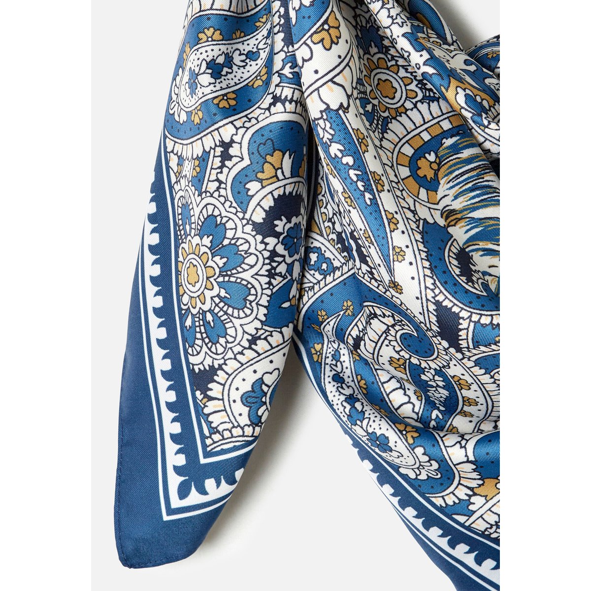 Foulard réversible imprimé cachemire bleu/beige imp. cachemire, DAMART