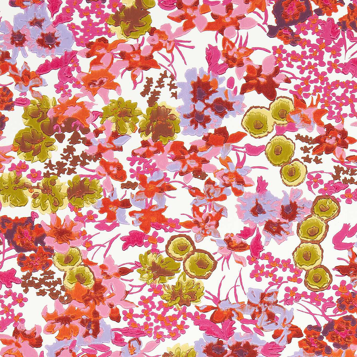 Wildflower Meadow Carnelian and Spinel Wallpaper pink, HARLEQUIN X SOPHIE ROBINSON