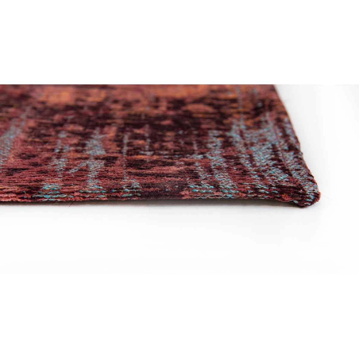 Tapis salon et chambre moderne coton COOPER rouge, NOVATREND