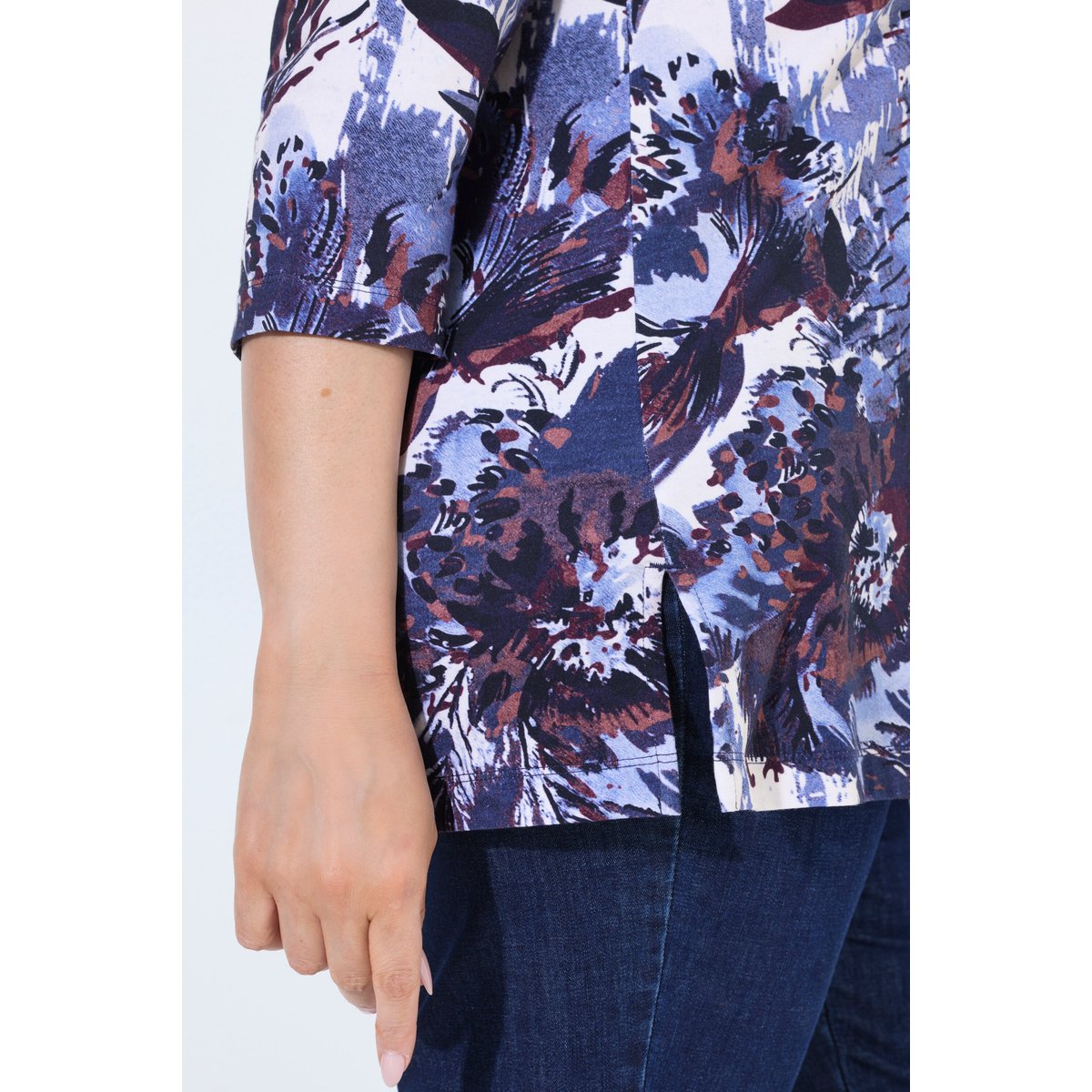 T-shirt en coton Pima marine foncé, ULLA POPKEN
