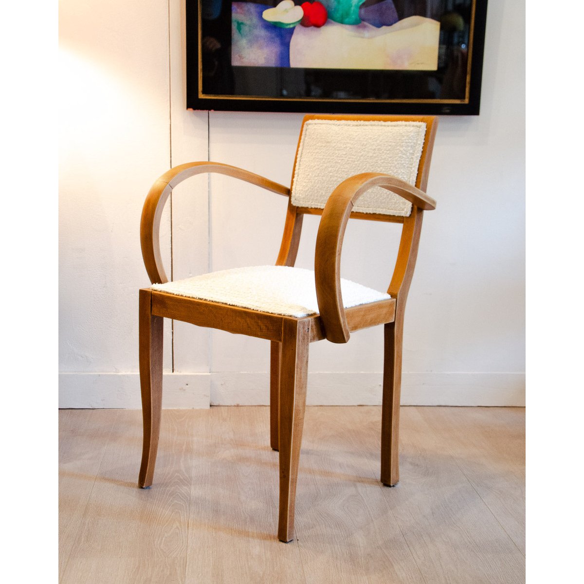 Paire de fauteuils en hêtre Ernest N°952 - Bon état bois clair, DEBONGOUT