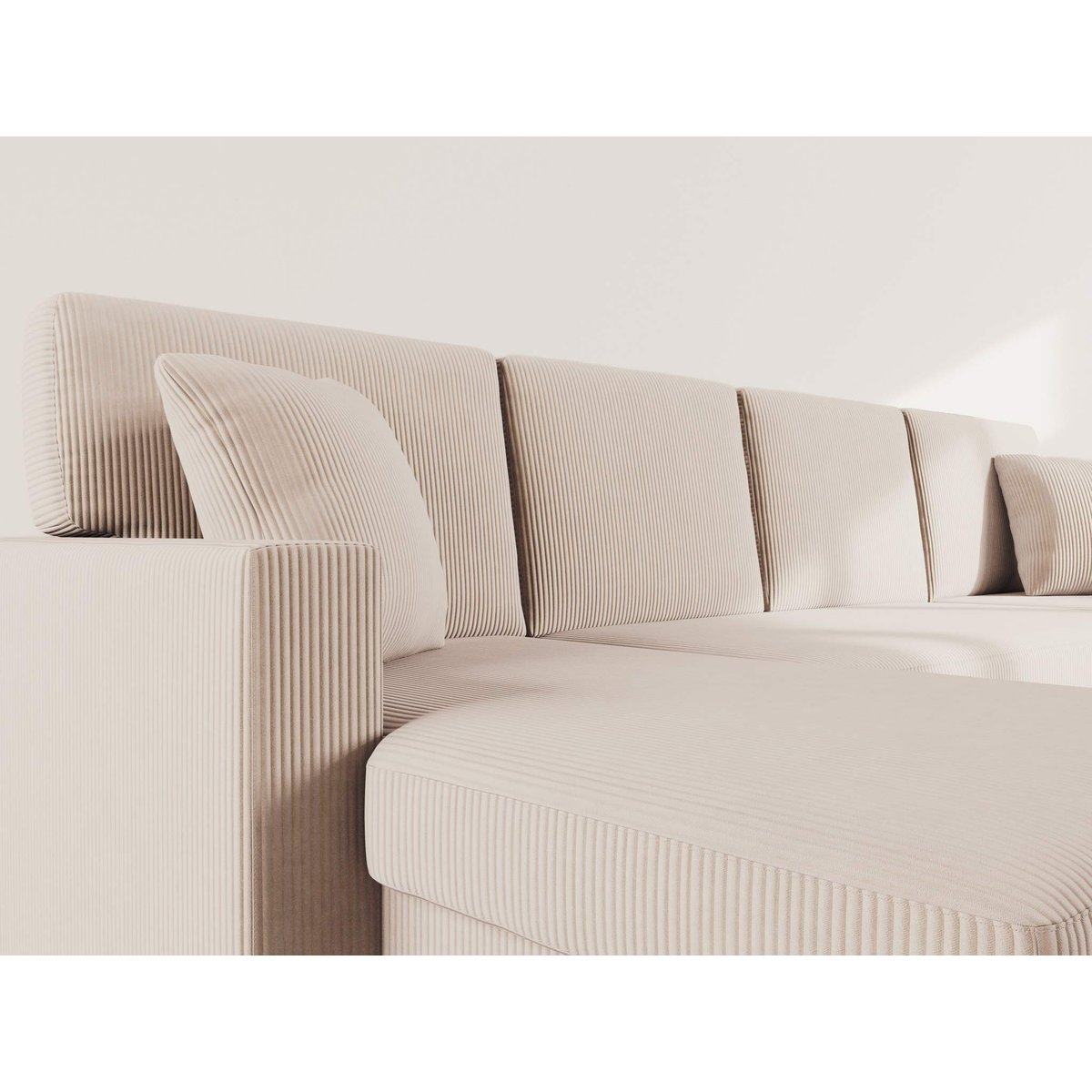 Canapé Panoramique Convertible 7 places - MEIYA beige, BEST MOBILIER