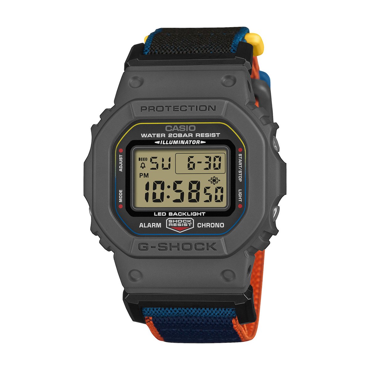 Montre Digital  CASIO G-SHOCK gris argenté bleu foncé, G-SHOCK