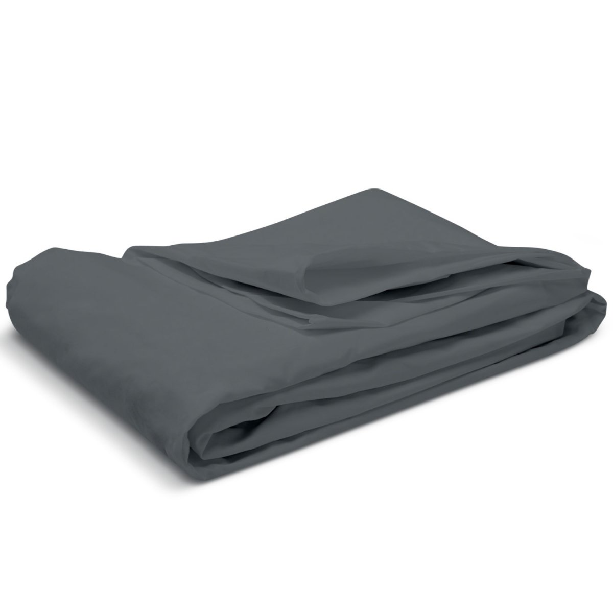 Drap housse uni PERCALE DE COTON anthracite, BLEU CALIN
