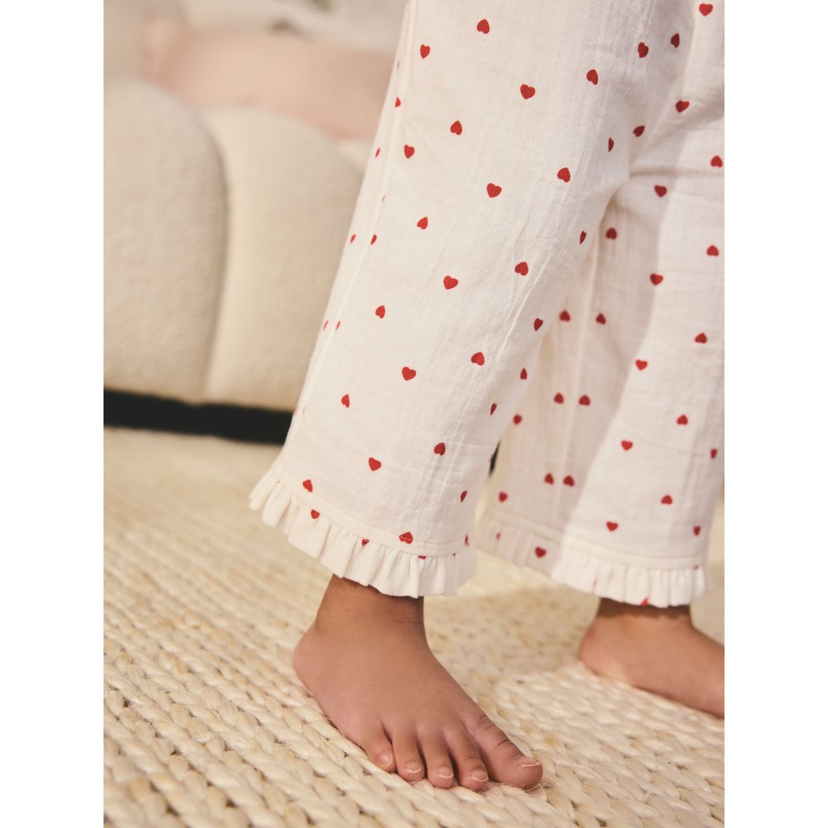 Pyjama large imprimé cœur blanc, NEXT