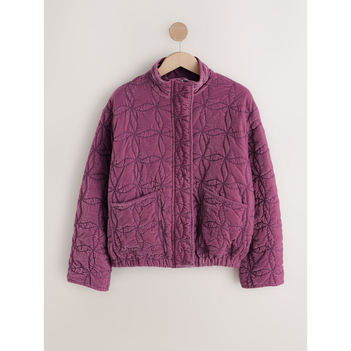 Veste matelassée en velours rose, NEXT