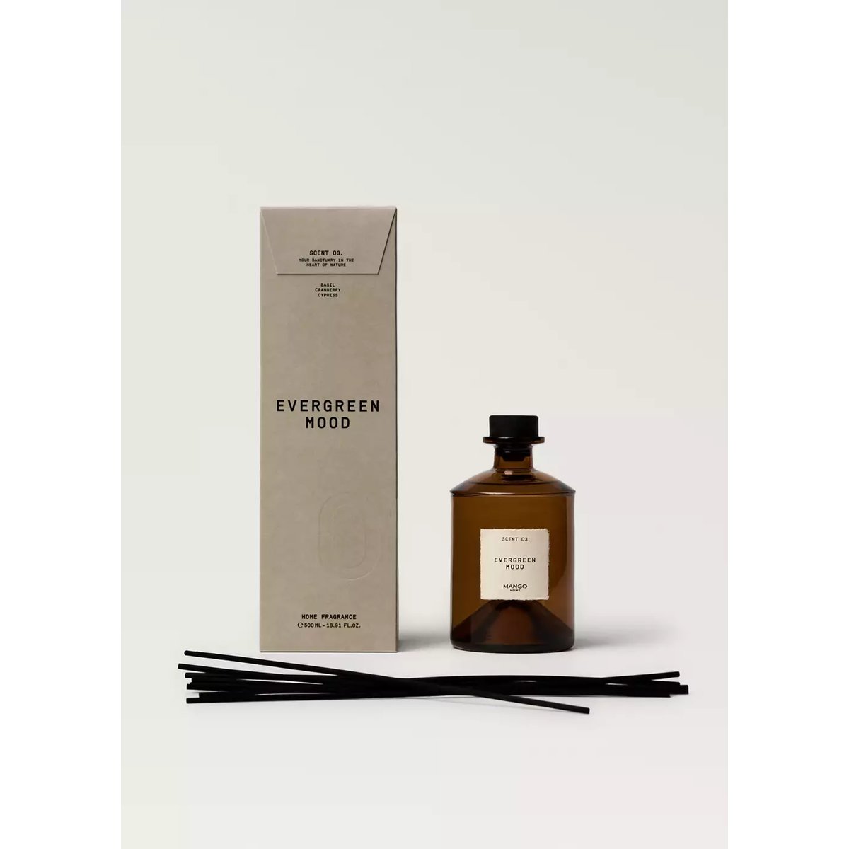 Diffuseur de parfum mikado EVERGREEN MOOD 500 ml marron, MANGO HOME