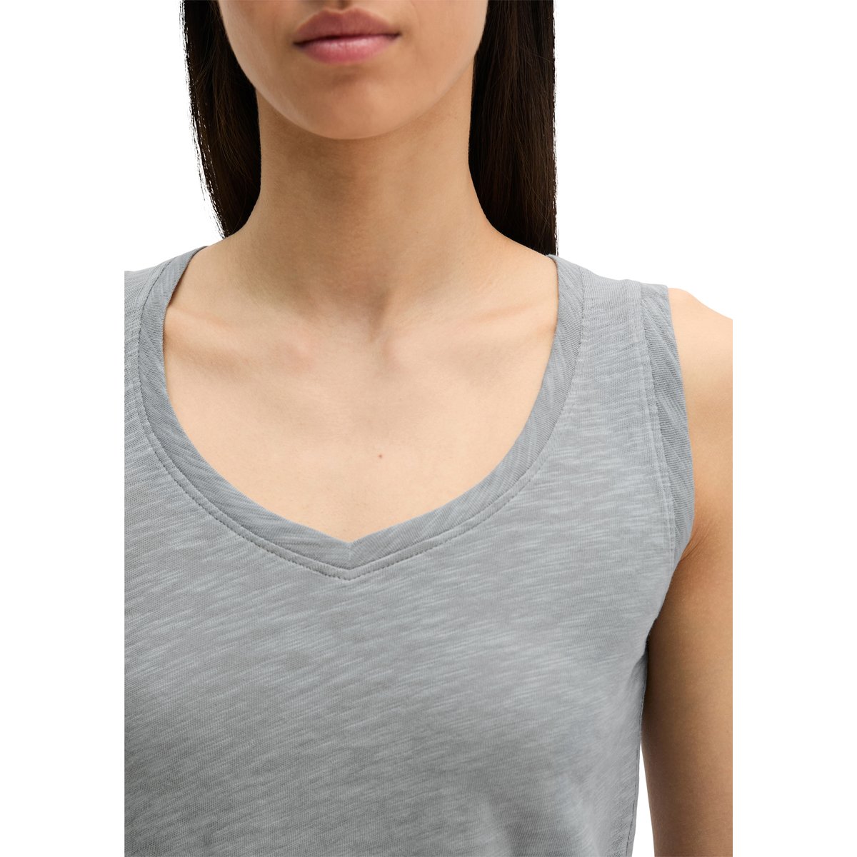 Top regular en jersey slub gris, MARC O'POLO