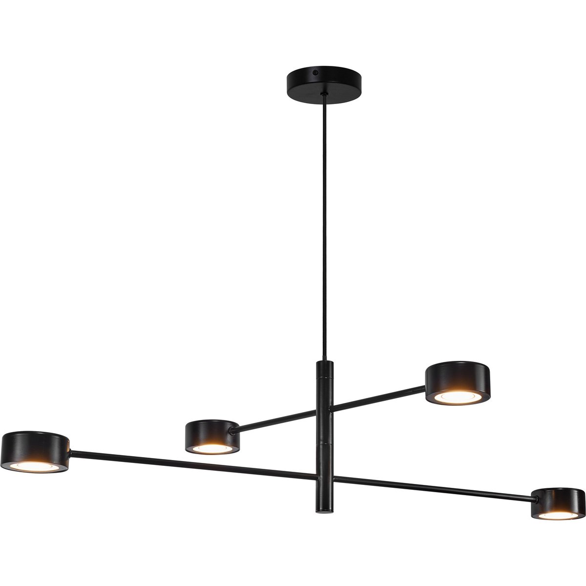 Suspension spot minimaliste scandinave en métal, CLYDE 4-Spot noir, NORDLUX